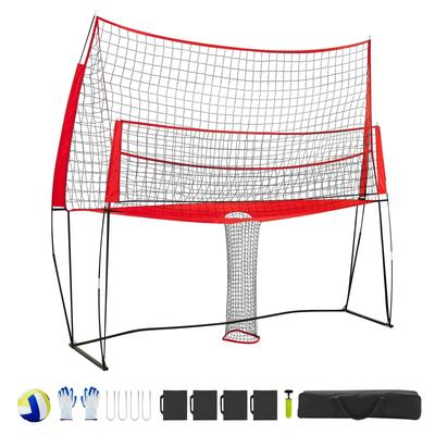UIMOSO Volleyball Training Net System, Freely Height-Adjustable Practice Equipment with Ball Return, Portable Net Station