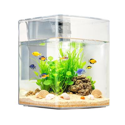 UIMOSO Fish Tank Aquarium, Arch Ultra-Clear GPPS Starter Smart Tank Adjustable 3 Color Lighting