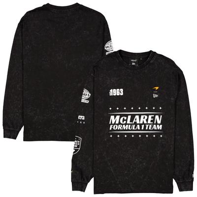 McLaren New Era Washed Langarm-T-Shirt – Schwarz Image