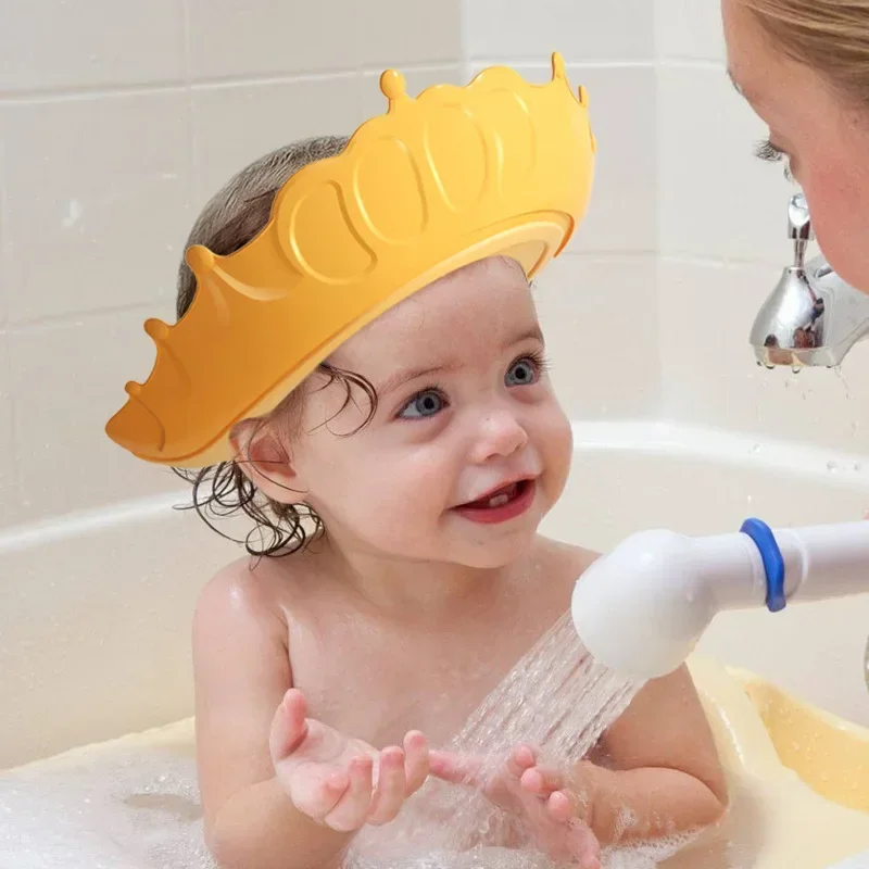 Kinder Baden Dusche Kappe Hut Sicher Shampoo Dusche Baden Bad Schützen Weiche Kappe Hut Für Baby Waschen Bad Kappen Tasse Haar schild Image