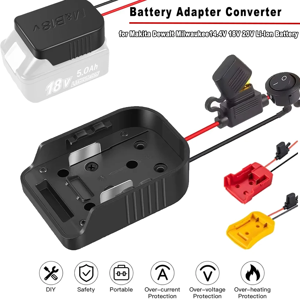 Batterie-DIY-Adapter-Konverter für Makita & Dewalt & Milwaukee 14,4 V 18 V 20 V Li-Ion-Akku, Elektrowerkzeug-Akku-Konverter Image