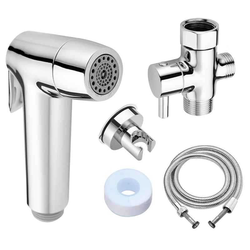 Tragbare Handheld Wc Bidet Sprayer Pistole Halter Selbst Reinigung Waschen Bidet Wasserhahn Spray 3 Weg Ventil Badezimmer Dusche Kopf Schlauch