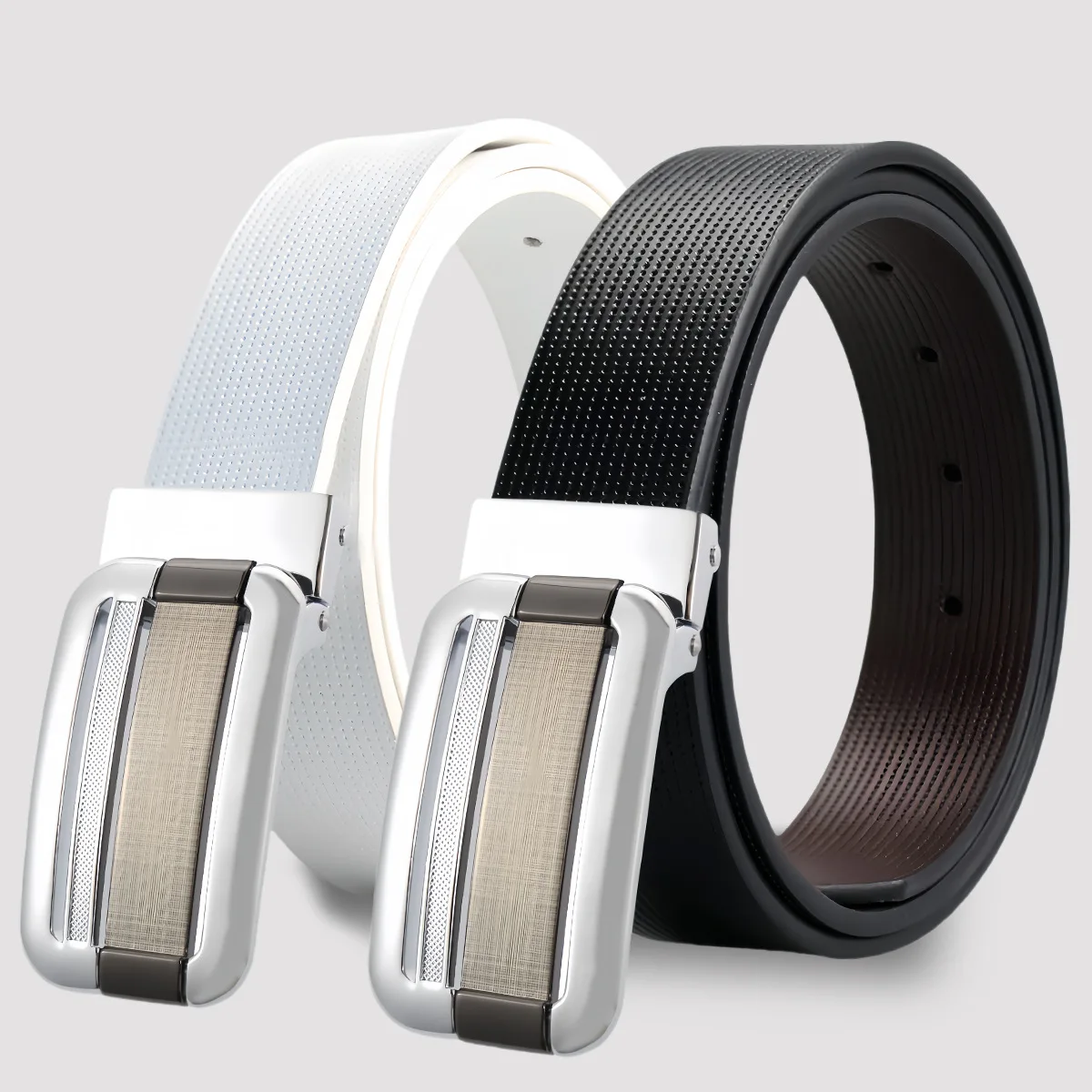 Heißer Verkauf männer Gürtel Glatte Schnalle PU Leder Hohe Qualität männer Gürtel Casual Business Jeans Schwarz Bund 3,3 cm ceinture Image