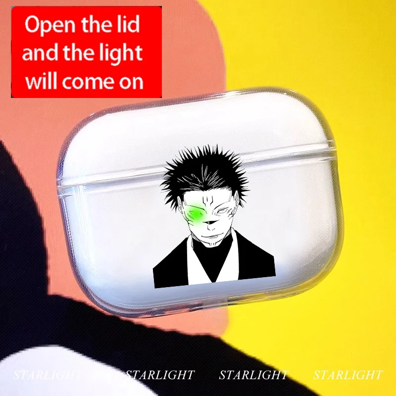 Anime Jujutsu Kaisen Ryomen Sukuna Transparente TPU-Hülle für Airpods Pro 2 1 3 4, weiche Silikonhülle, Bluetooth-Kopfhörerhüllen Image