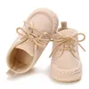 Lace Up Einfarbig 0-1Year Baby Schuhe Retro Schuhe Junge Mädchen Schuhe Kleinkind Sohle Anti-rutsch Erste Wanderer infant Neugeborenen Mokassins