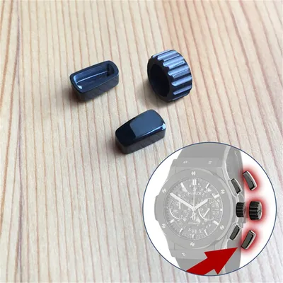steel instead ceramic push button cap for HUB Hublot Classic Fusion Chronograph 521 watch pusher cover parts