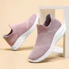 HKDQ Rosa Socken-Schuhe für Damen und Herren, Slip-on-Sneaker, große Größe 45, lässige Herren-Sneaker, leichte Trainer, atmungsaktive Strick-Loafer