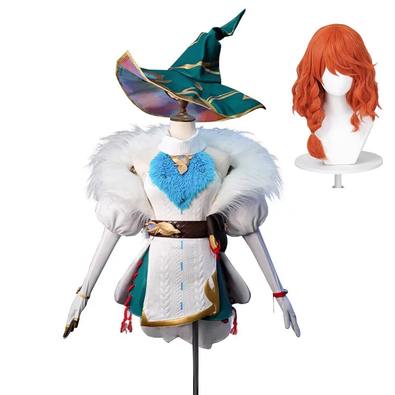 Aurora Cosplay Kostüm Mit Hut Spiel LOL Champion Aurora Neue Haut Cosplay Perücke Frauen Uniform Halloween Party Outfit Volles set Image