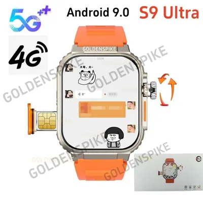 Original CDS9 Smartwatch S9 Ultra Smartwatch mit 180er ° Drehkamera GPS WIFI SIM-Kartensteckplatz KOMPASS NFC 2,2 Zoll Amoled-Bildschirm