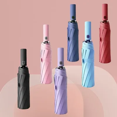 12 Bones Fully Automatic UV Umbrella Windproof Double Layer Folding Umbrellas Portable Travel Parasol Home Accessories Rain Gear