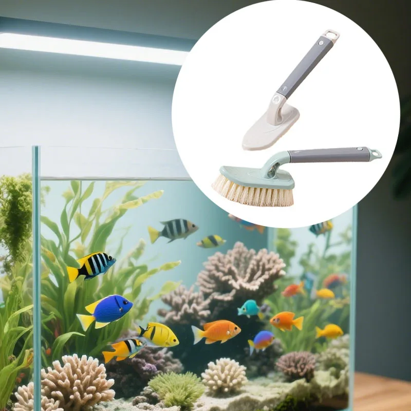 Aquarium-Reinigungsbürste – flexible, steife Borsten für die Entfernung von Glasalgen und Schmutz im Aquarium, unverzichtbares Wartungswerkzeug für Aquarien Image