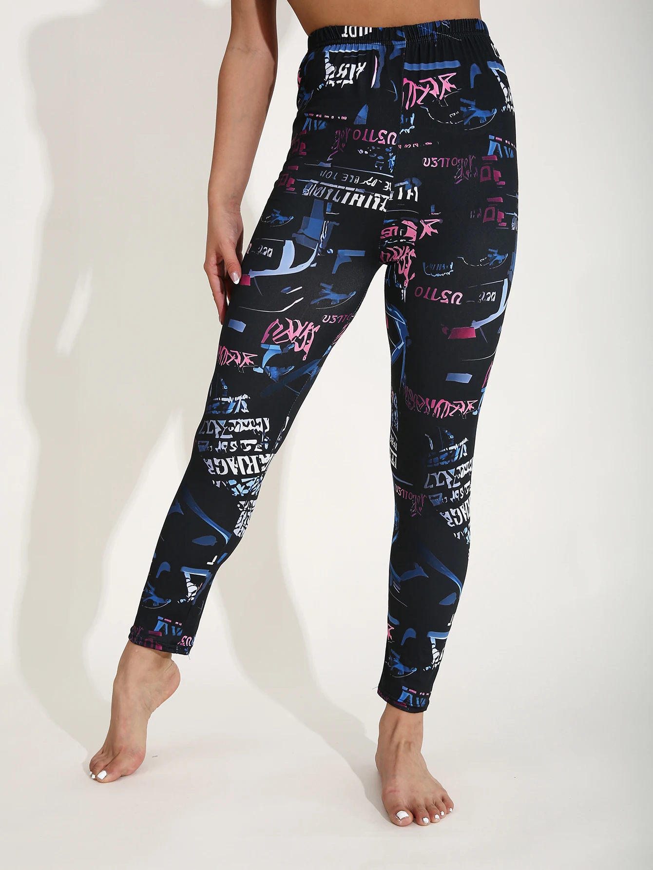 Herbst Winter 1 PACK frauen Schwarz Unten Neun Punkt Woolen Hosen Sexy Engen Legging Casual Sport Elegante Fitness Yoga hosen Image