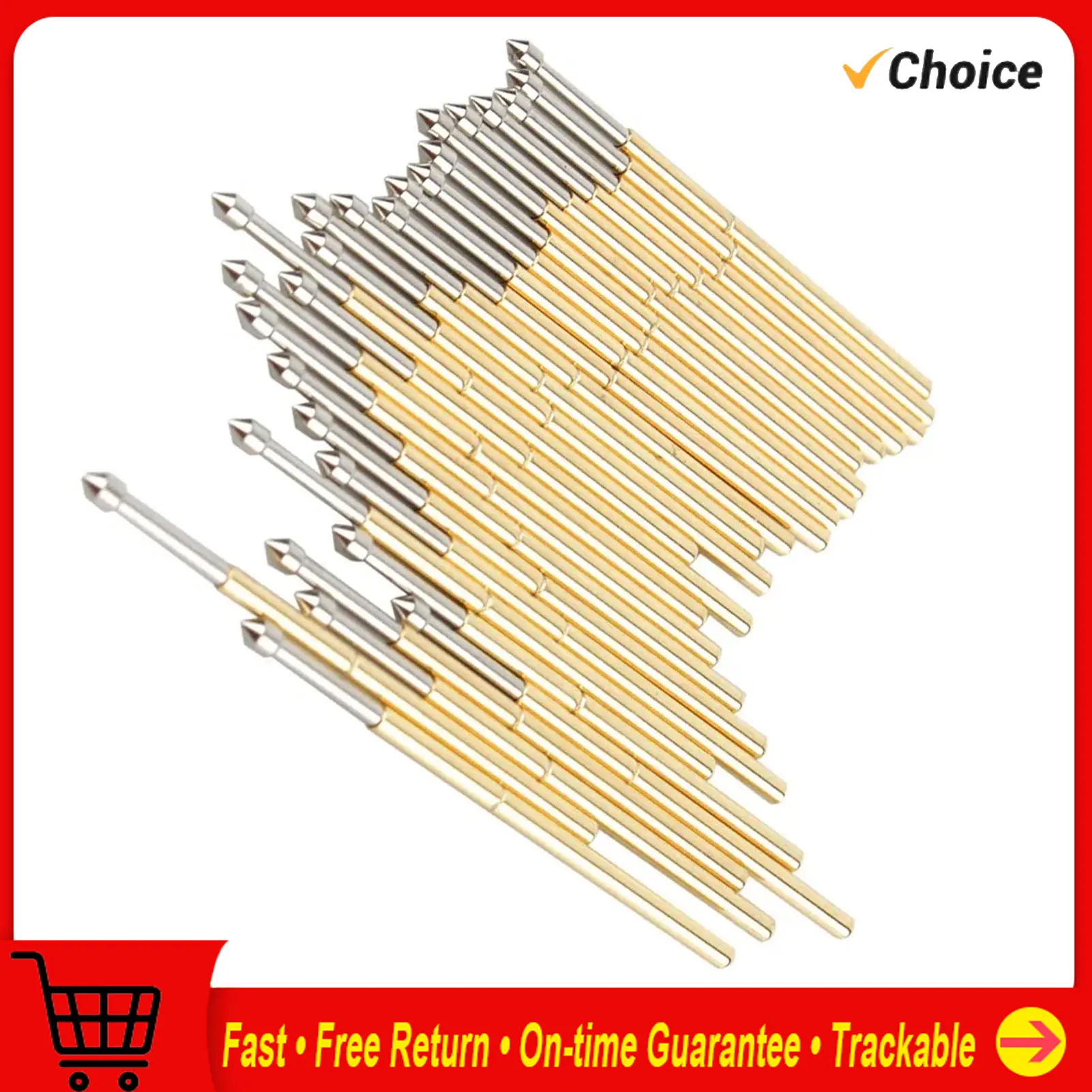 P50& # 8209 J1/P50& # 8209 B1/P75& # 8209 B1/P75& # 8209 E2/P100& # 8209 E2 Federprüfspitze, runder Pogo-Pin, 3 A, Pogo-Prüfspitze Image