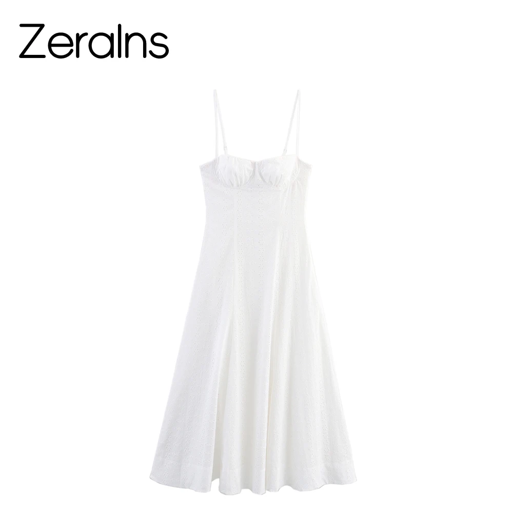 ZERAINS 2025, Herbst, neue Damenbekleidung, High-End-Hohlstickerei, enges Korsett-Stil, langes Kleid Image