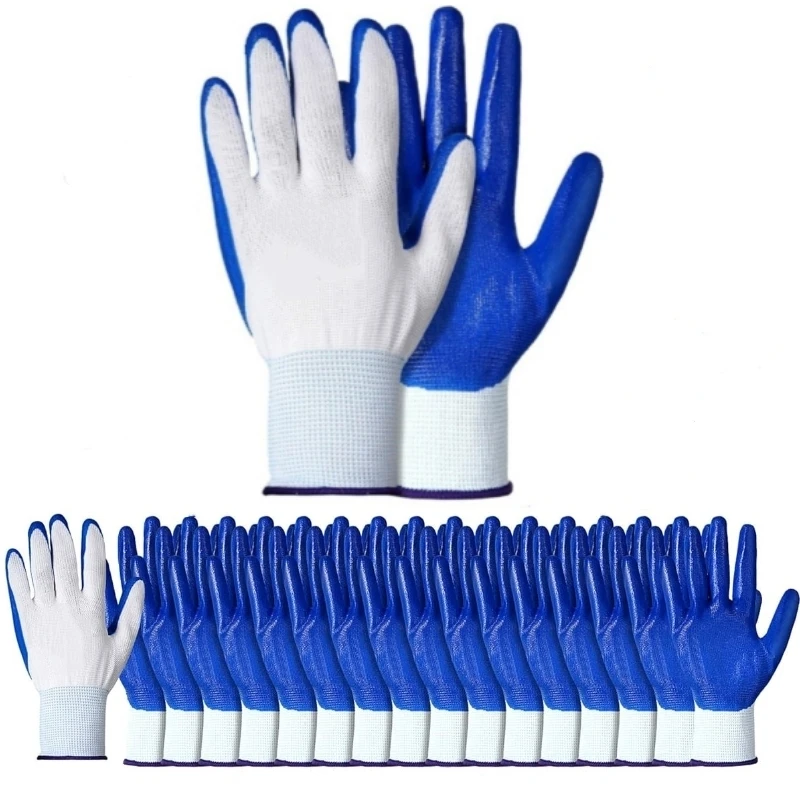 4/12/20 Stück Nitrilbeschichtete Sicherheits- und Arbeitshandschuhe, atmungsaktive Grip-Gartenhandschuhe für Damen, Damen, Garten, Rasen, Hof, Outdoor-Handschuhe Image