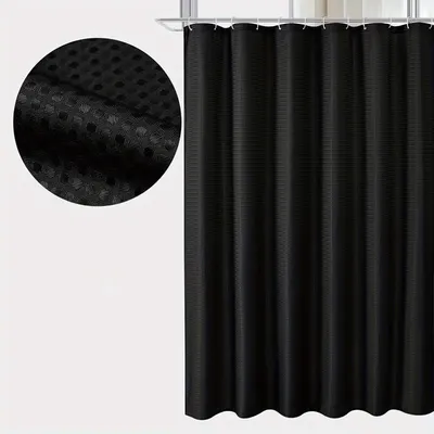 Waffle Shower Curtain, White Shower Curtain with Waffle Weave, Fabric Shower Curtain Waffle Textured Heavy Duty, Hotel Quality