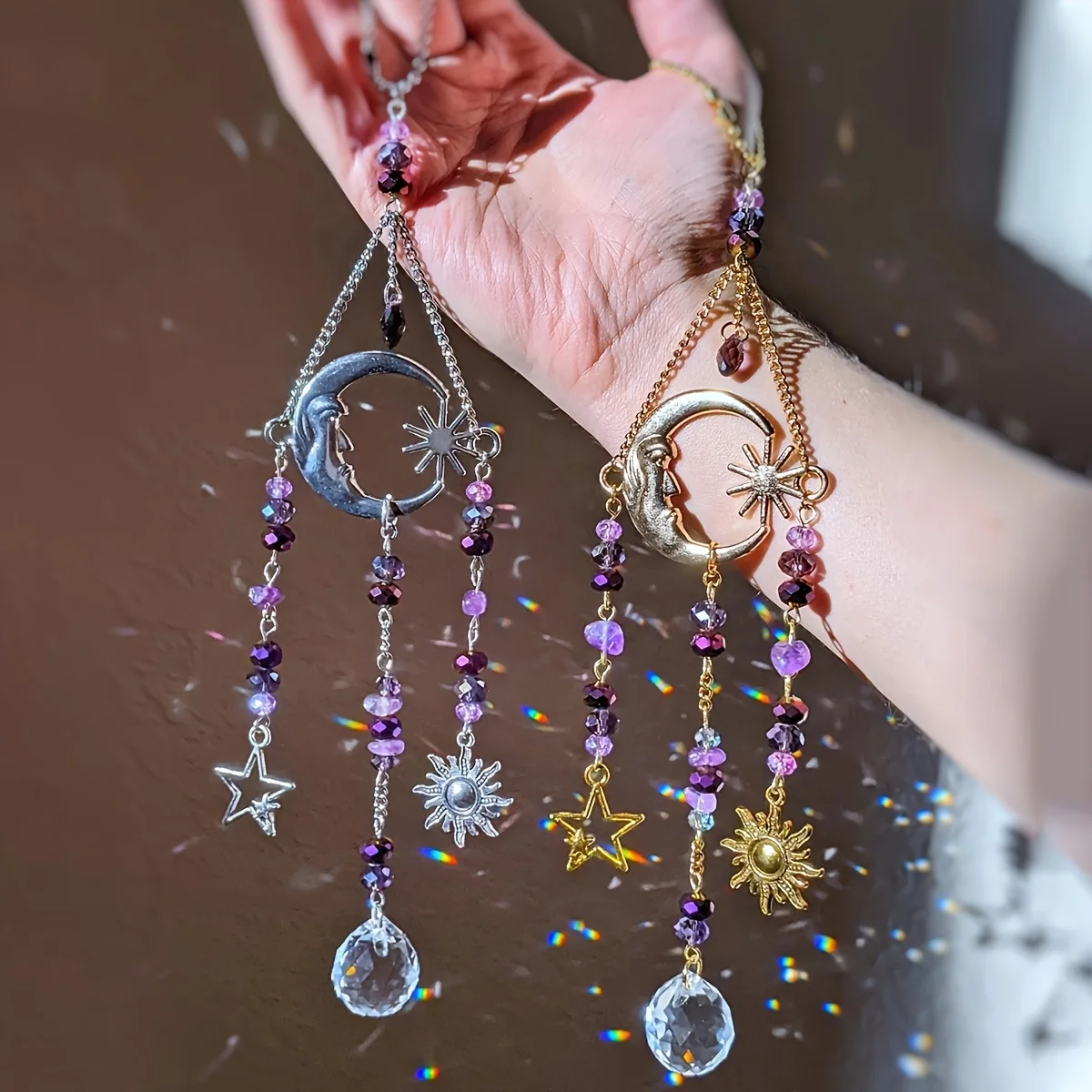 Celestial Moon Goddess Crystal Sun Catcher, Home Decoration, Holiday Decoration, Indoor Home Decoration Outdoor Garden Hanging Ornament, Holiday Gift