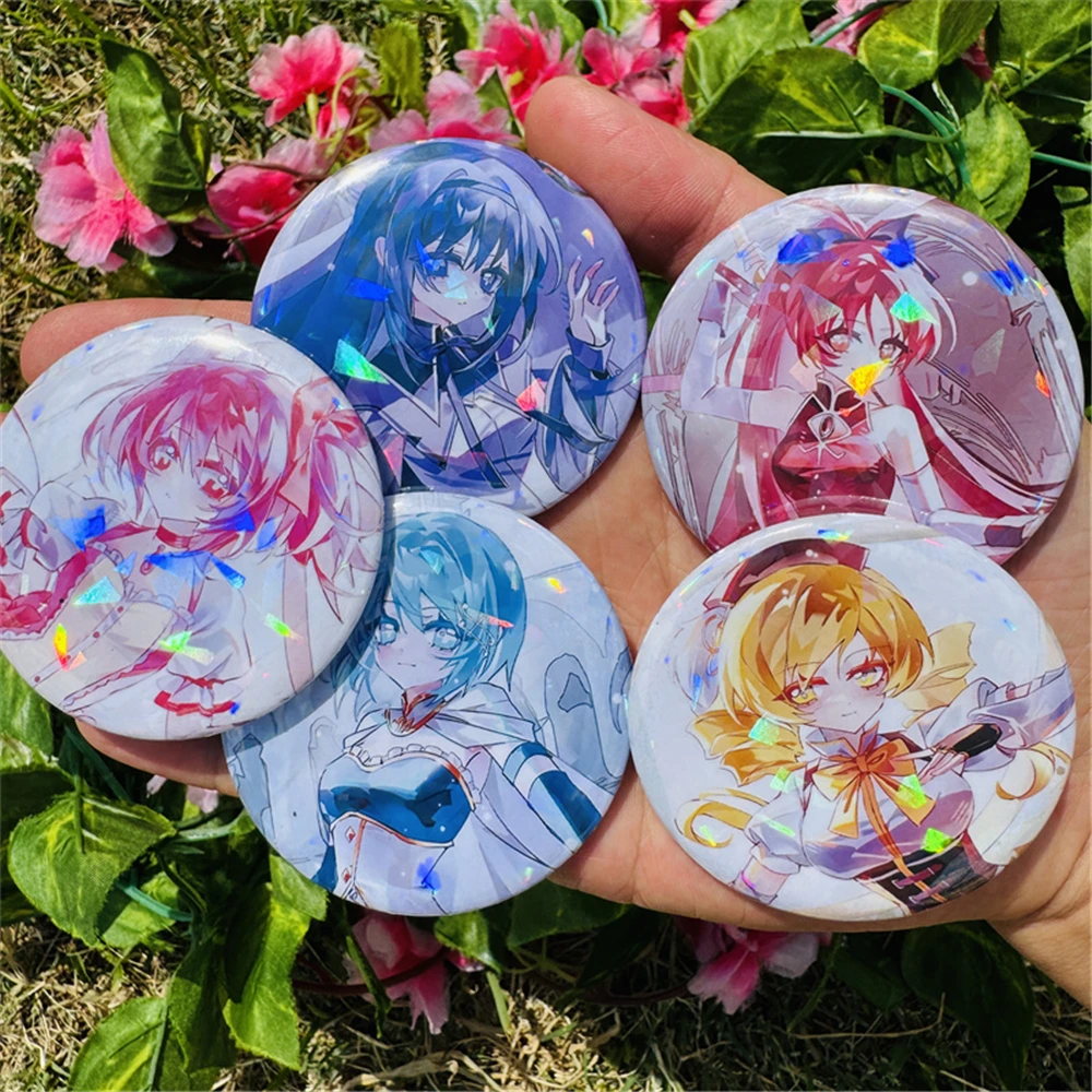 Anime Puella Magi Madoka Magica Kaname Madoka Akemi Homura Shizuki Hitomi Cosplay Abzeichen Pin SPTE Weißblech Brosche Prop Weihnachten Gilf ﻿ Image