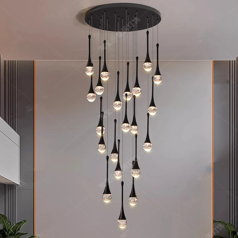 Moderne Wohnkultur LED-Leuchten Pendelleuchte Lampen für Treppenhaus Kronleuchter für Wohnzimmer Hängeleuchte Innenbeleuchtung Image