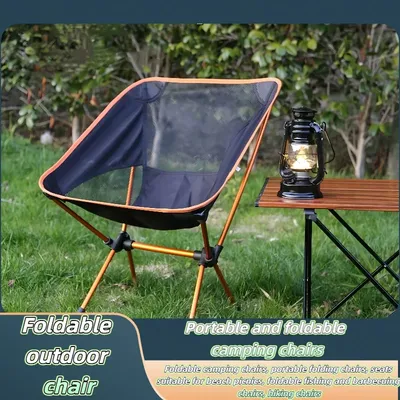 Portable, lightweight and foldable camping chairs, equipped with side pockets for carrying bags, are perfect for hiking, beach