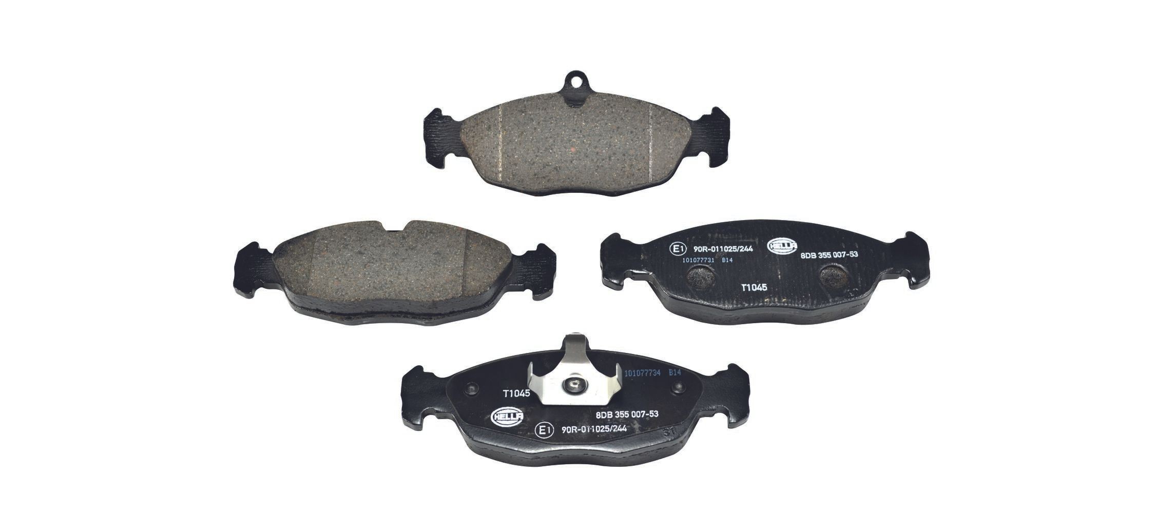 HELLA Bremsbelagsatz OPEL,CHEVROLET,JAGUAR 8DB 355 007-531 JLM11903,1605907,90374747 90510331,1605810,1605824,93176120,93192639,EC11046948372,7563D688 Image