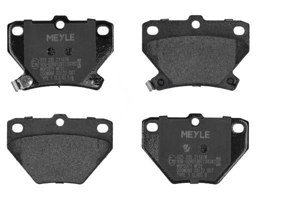 MEYLE Bremsbelagsatz TOYOTA 025 235 2114/W 0446620090,0446652010,0446652050 0446652060,04466YZZD5,MBP0371,0446652020,0446652030,0446652040 Image