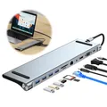 Docking station USB C 11/10/9/8/6/3 in 1 100W PD SD/TF Audio USB C Hub Adattatore multiporta con triplo display per HP/Lenovo/MacBook
