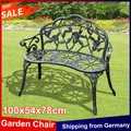 Anajqaqia Sedia da giardino 100x54x78 cm, panca da giardino a 2 posti, panca da giardino, alluminio e ghisa, verde antico