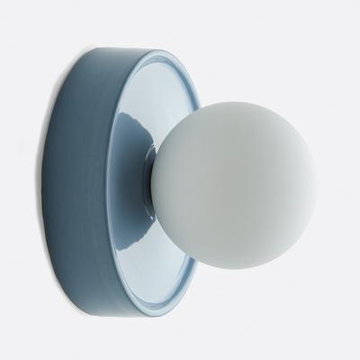 Holi Round Wall Light in Ceramic and Opaline Glass