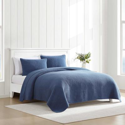 Seashore Stitch Navy Full/queen Quilt-Sham Set
