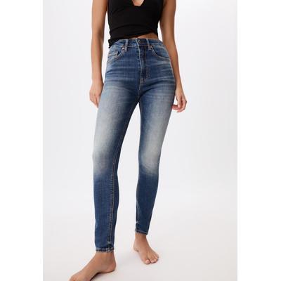 Stradivarius D09 Skinny super high-waist jeans RINSE BLUE DENIM 10