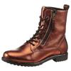 Schnürboots ARA "LIVERPOOL", Damen, Gr. 7,5 (41), braun (mokka), Glattleder, metallic, casual, Schuhe, Kurzstiefel, Biker Boots in Bequemweite G (= weit)