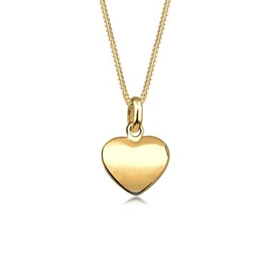 Kette mit Anhänger ELLI "Herz Filigran Klassisch 925 Silber" Gr. 55, gold, Halsketten, Damen, 55, ohne Stein, Silber 925 (Sterlingsilber), L: 45cm Image