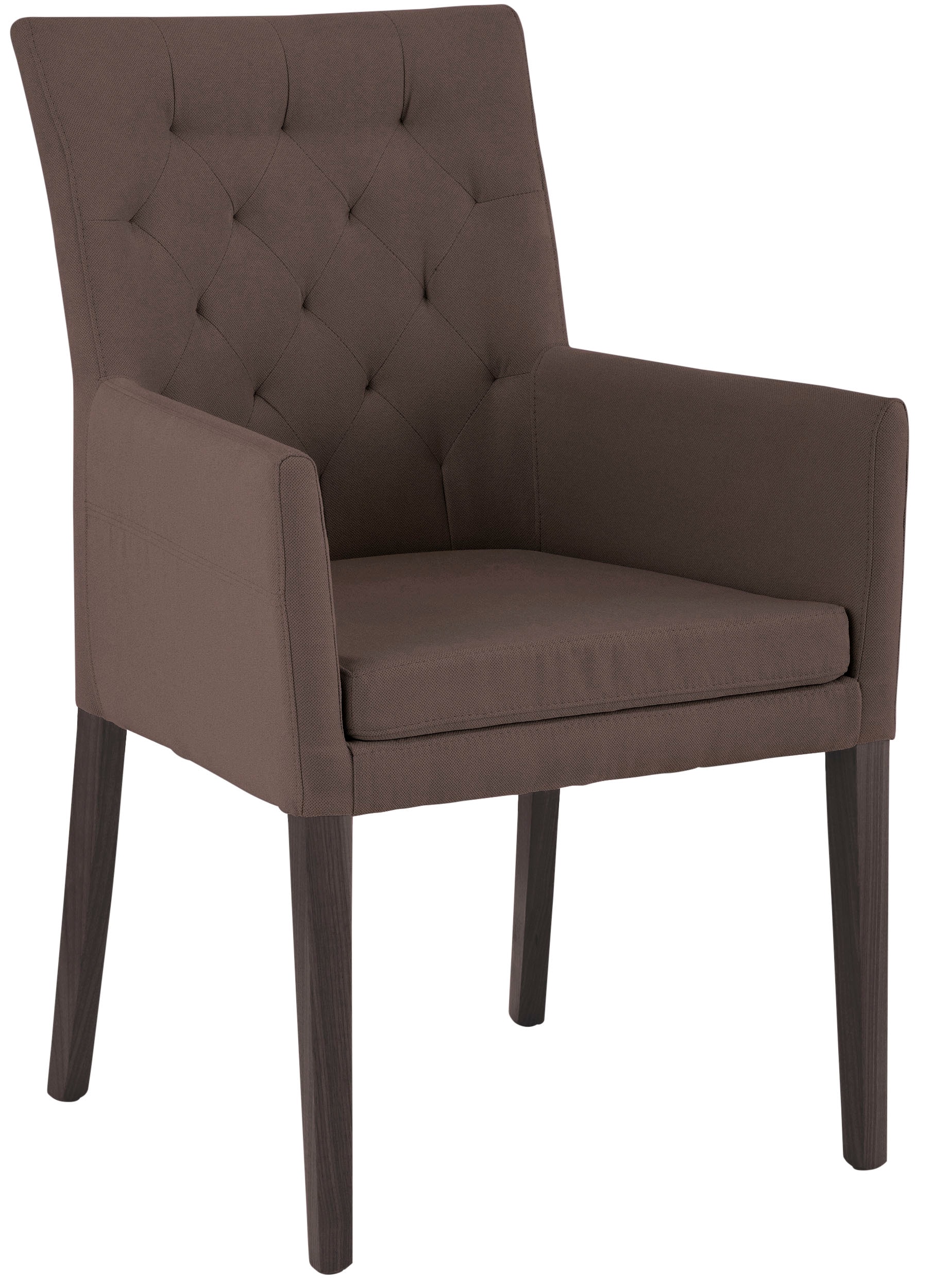 Armlehnstuhl HOME AFFAIRE "Colorado", braun (braun, wenge), B:60cm H:94,5cm T:60cm, Polyester, Stühle, Armlehnstuhl, Beine aus massiver Buche, wengefarben lackiert