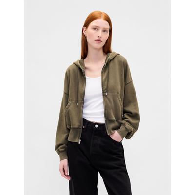 Gap Green Vintage Soft Full-Zip Wedge Hoodie