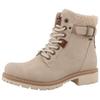 Winterboots TOM TAILOR, Damen, Gr. 41, beige, Lederimitat, Textil, casual, Schuhe, Workerboots, Hiking Boot mit Blockabsatz