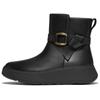 Plateaustiefelette FITFLOP "F-MODE SQUARE-RING", Damen, Gr. 42, schwarz, Leder, casual, Schuhe, Boots, Chunky Boot mit Plateausohle