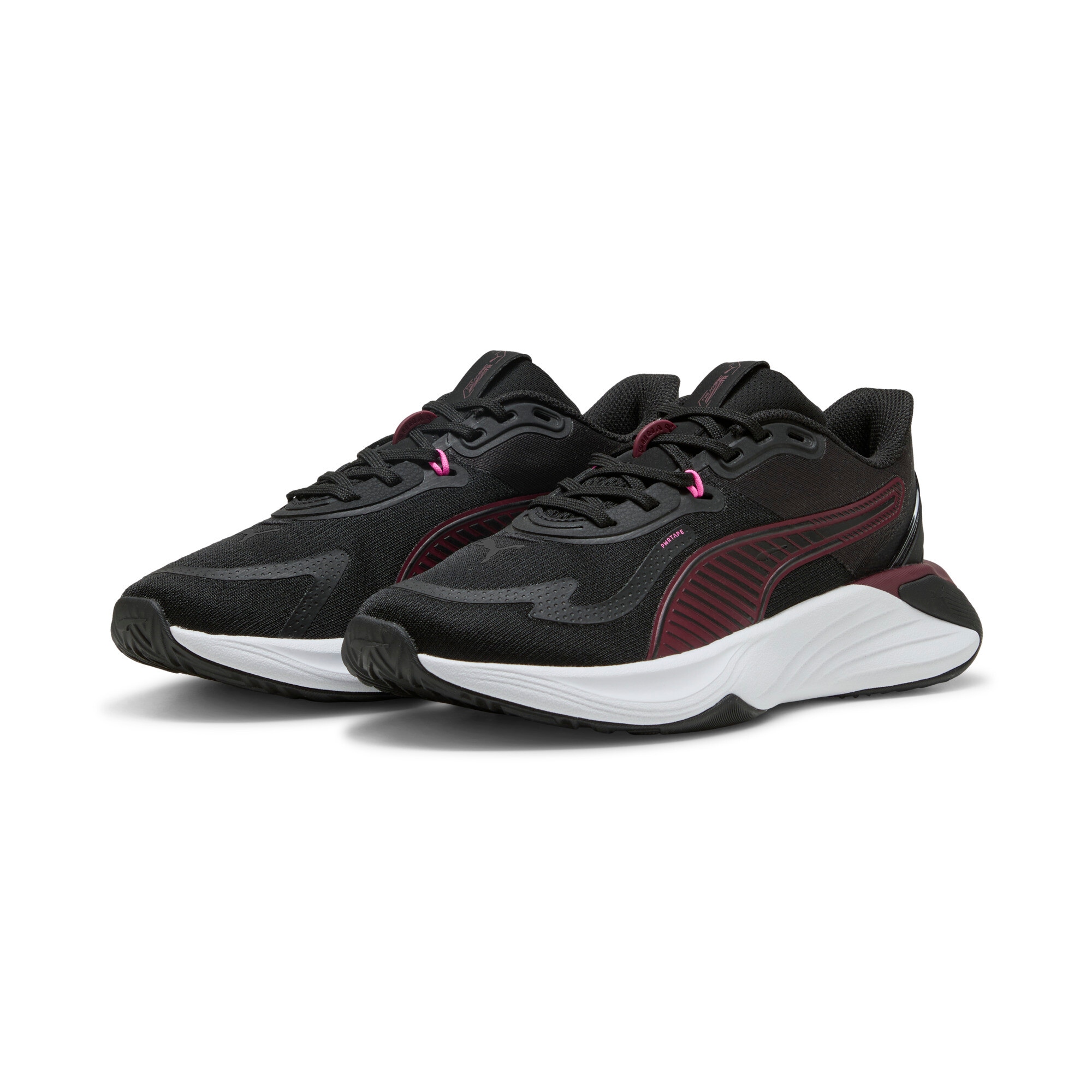 Trainingsschuh PUMA "PWR HYBRID TR WNS", Damen, Gr. 40, schwarz (puma schwarz, ruby shimmer, pink pixel), Textil, Schuhe