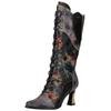 Schnürstiefel LAURA VITA "LAURA VITA Stiefel Leder/Textil", Damen, Gr. 35, schwarz, Leder, Textil, casual, Schuhe