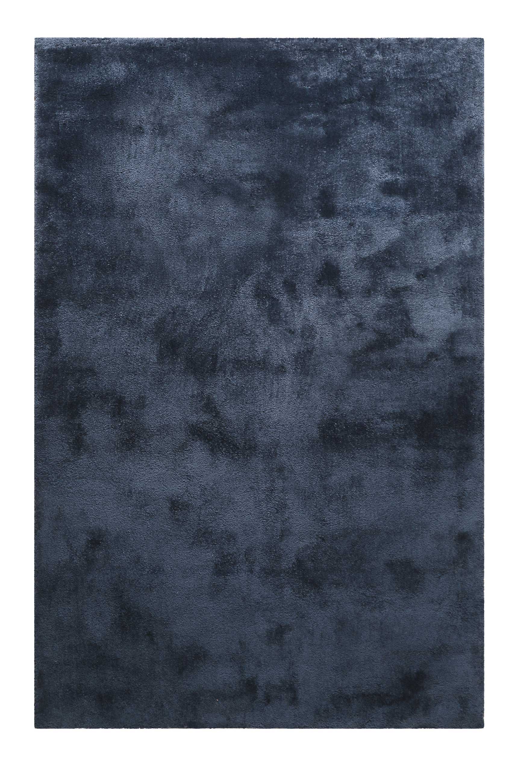 Teppich HOMIE LIVING "Pisa", blau (dunkel blau), B:120cm H:25mm L:170cm, Polyester, Teppiche, Hochflor, Microfaser, uni, weich, Shaggy, Wohnzimmer, Schlafzimmer Image