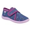 Hausschuh RICHTER "Mia WMS: Mittel", Kinder, Gr. 29, blau (blau, rosa), Baumwolle, kontrastfarbene Details, casual, Schuhe, Kindergartenschuhe mit WMS, Größenschablone zum Download