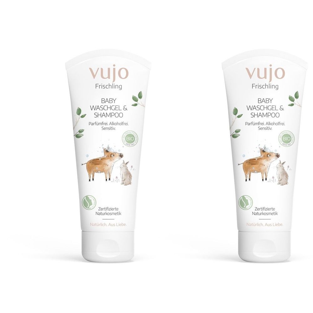 2x Vujo Frischling Baby Shampoo & Waschgel 2x200 ml Duschgel