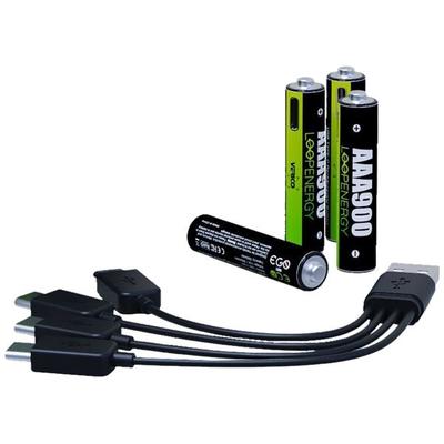VERICO 8x USB-Akkus mit Ladekabel LoopEnergy AAA900 Image