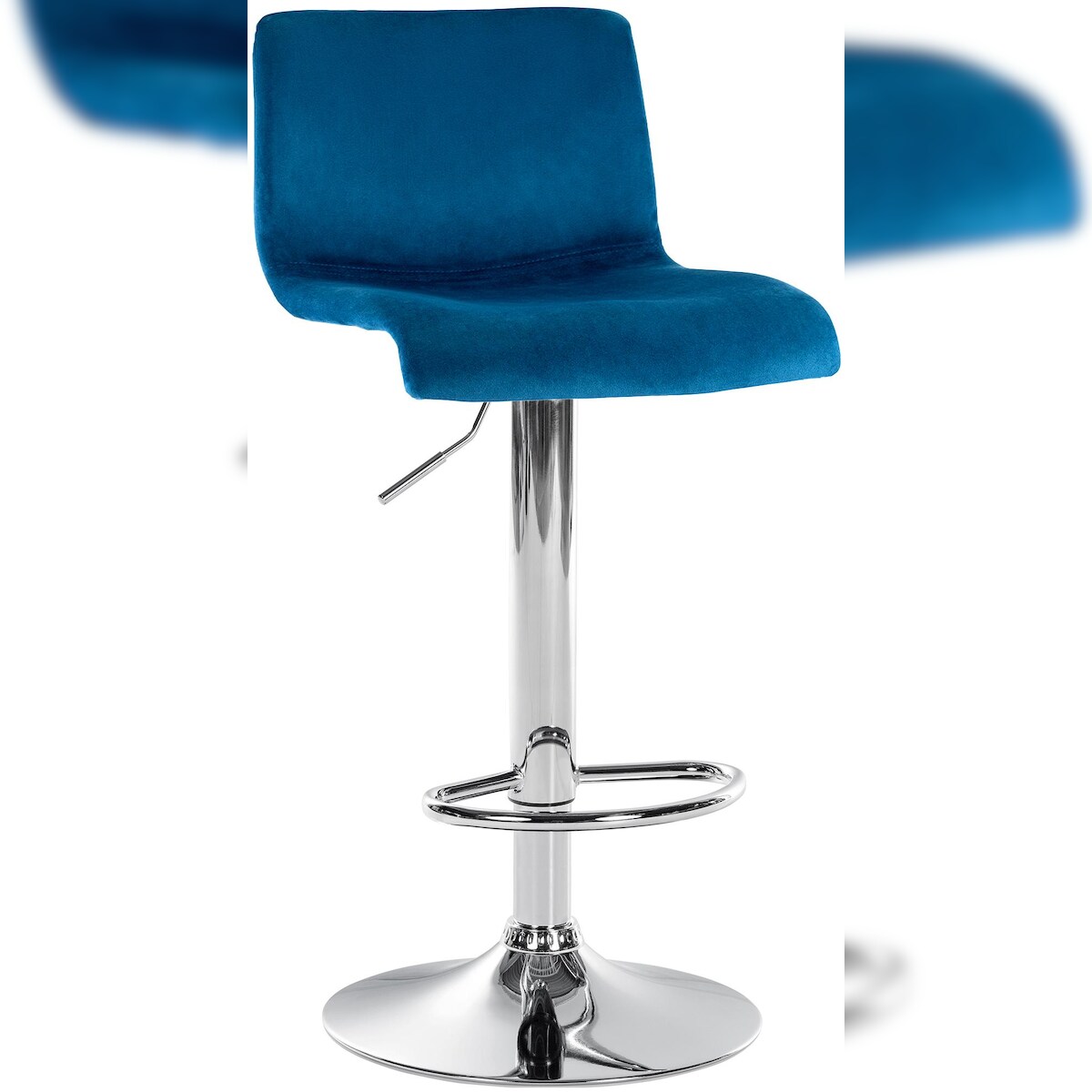 CLP Barhocker Hover Samt blau/Metall in Chromoptik Image