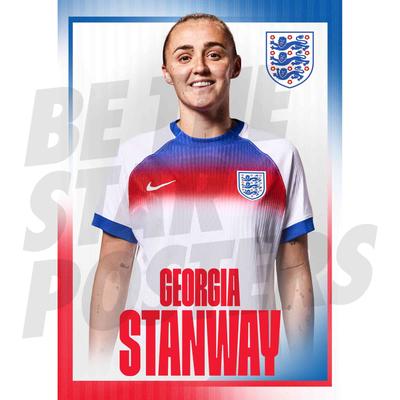England Lionesses Georgia Stanway 25/26 Heim-Porträtfoto A3-Poster Image