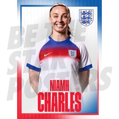 England Lionesses Niamh Charles 25/26 Heim-Porträtfoto A3-Poster Image