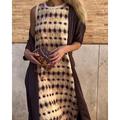 Per donna Abito Lungo Maxi Abito Set di vestiti Abito Stampato Moda Moderno Vacanza Ferie Weekend Vestibilità regolare Floreale Manica 3/4 Girocollo Marrone Autunno