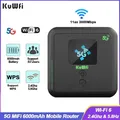 Router MiFi 5G Wi-Fi6 AX3000 Router mobile portatile Wireless Dual Band WiFi eSIM Router da viaggio Batteria da 6000 mAh 32 utenti