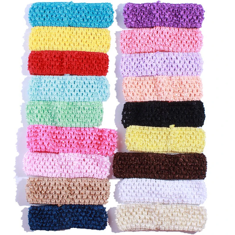 10 stücke 4 cm Mode Häkeln Elastische Band Für Haar Zubehör aushöhlen Knit Stirnband Für Haarband Kopf Tragen Image