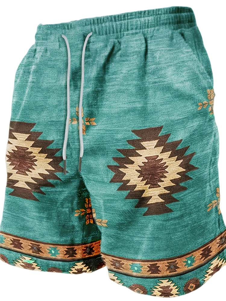 2025 neue Herren-3D-gedruckte geometrische Regelmuster modische und sexy Strand-Surfshorts wasserdicht und schnell trocknend Image